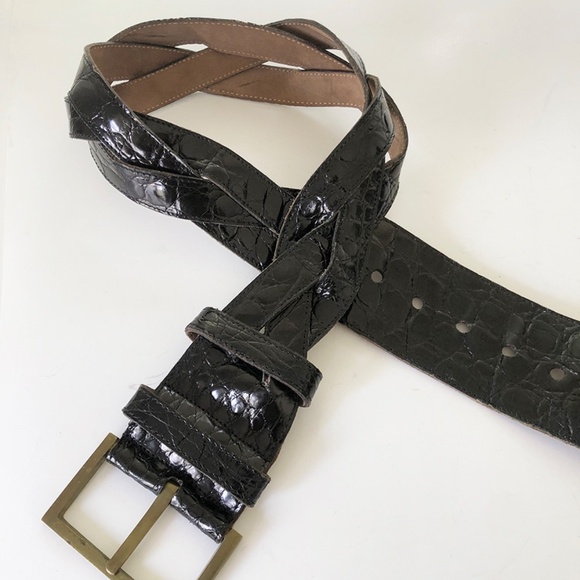 Vintage Johnny Farah women's belt, Crocodile / L - Picture 1 of 6